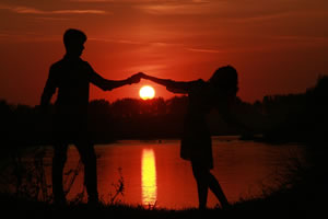 Enjoy a Valentines Day sunset on the waterfront in Perth.